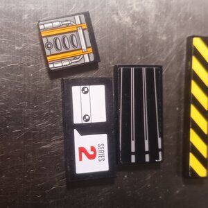 Lego Tile pieces with stickers - Brickheadz and other